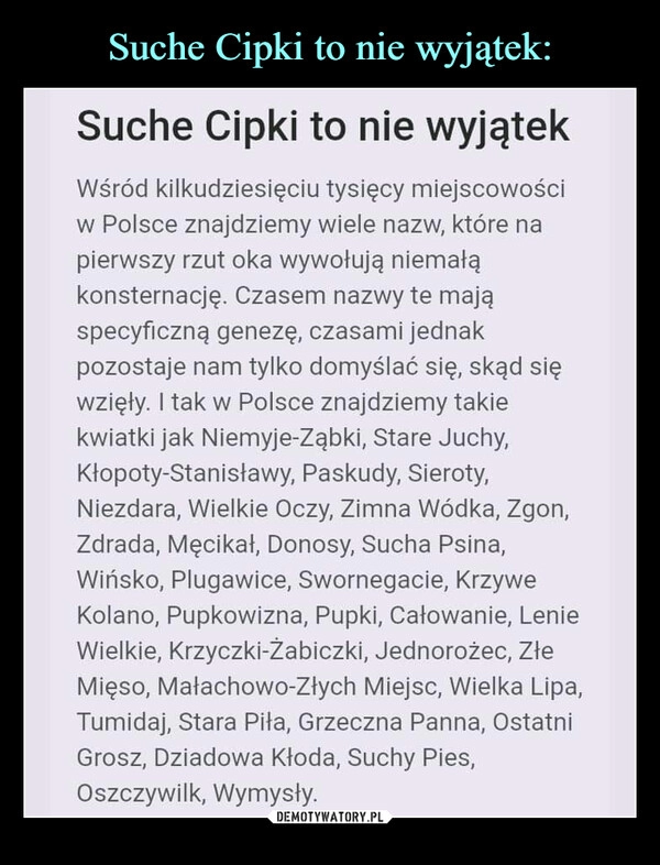 
    Suche Cipki to nie wyjątek: 