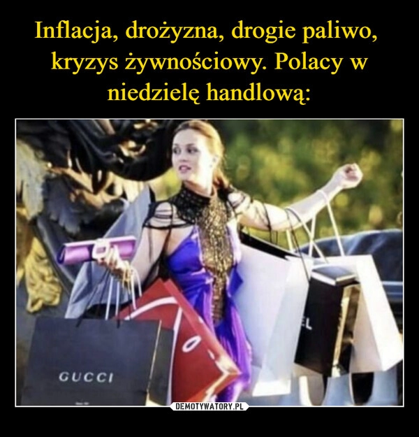 
    Inflacja, drożyzna, drogie paliwo, 
kryzys żywnościowy. Polacy w niedzielę handlową: