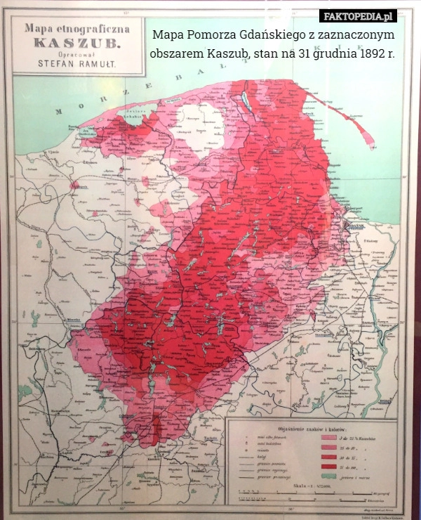 
    Mapa Pomorza Gdańskiego z zaznaczonym obszarem Kaszub, stan na 31 grudnia