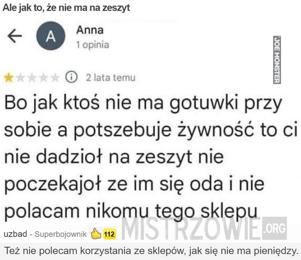 
    Ale jak to, że nie ma na zeszyt