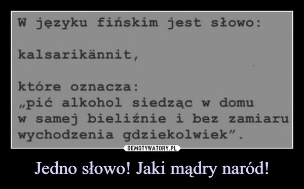 
    Jedno słowo! Jaki mądry naród!