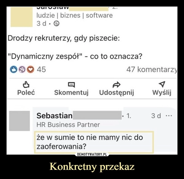 
    Konkretny przekaz
