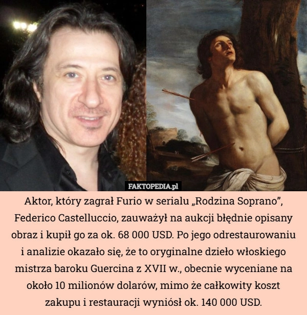
    Aktor, który zagrał Furio w serialu „Rodzina Soprano”, Federico Castelluccio...