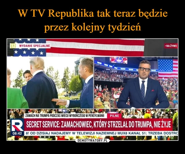 
    W TV Republika tak teraz będzie przez kolejny tydzień