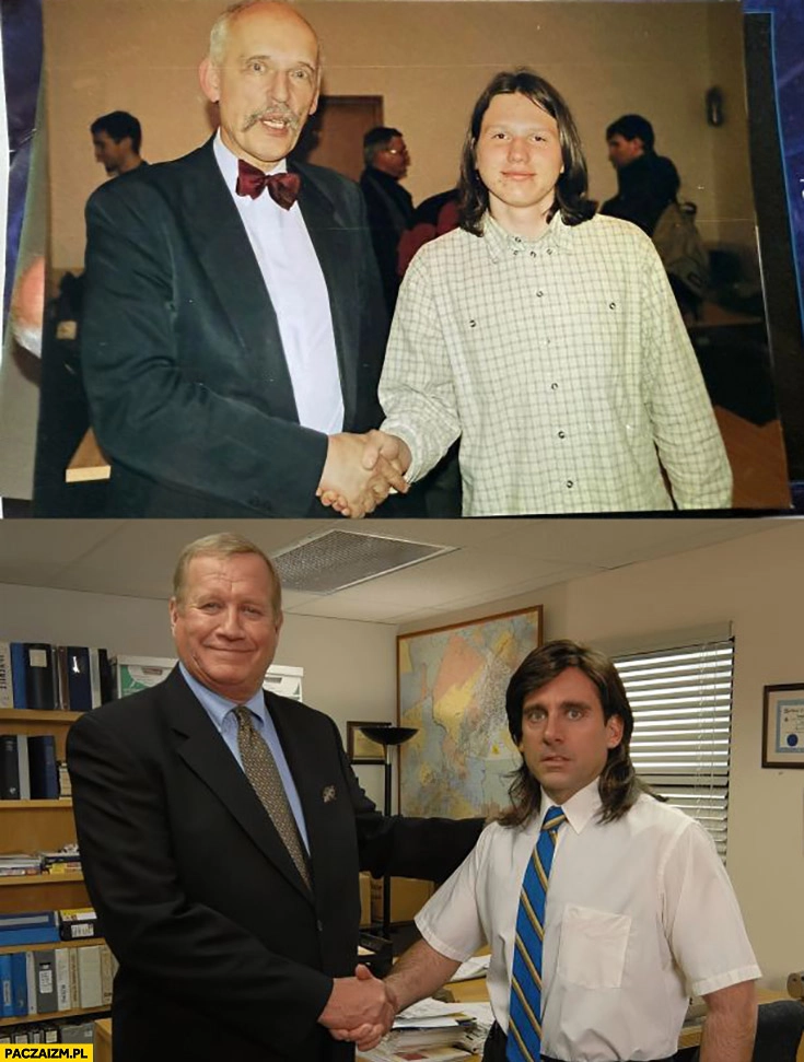 
    Młody Mentzen zdjęcie z Korwinem jak zdjęcie z the office