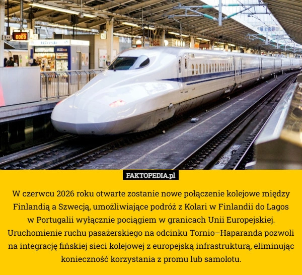 
    W czerwcu 2026 roku otwarte zostanie nowe połączenie kolejowe między Finlandią