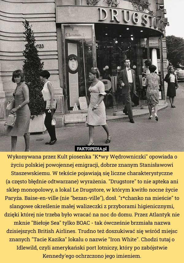 
    Wykonywana przez Kult piosenka "K*wy Wędrowniczki" opowiada o...