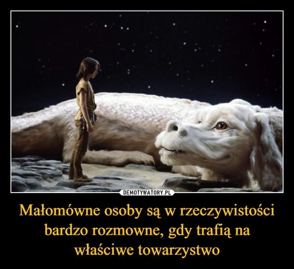 
    Małomówne osoby są w rzeczywistości bardzo rozmowne, gdy trafią na właściwe towarzystwo