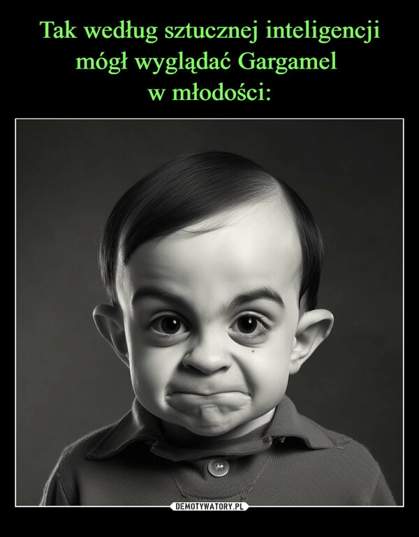 
    Tak według sztucznej inteligencji mógł wyglądać Gargamel 
w młodości: