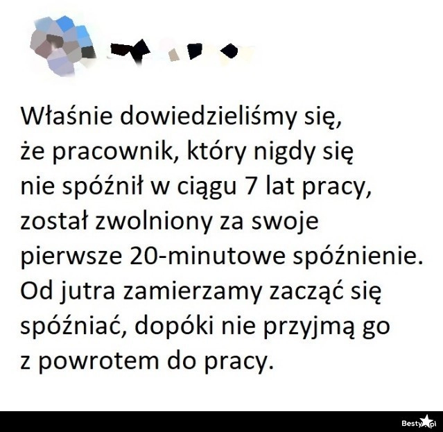 
    Spóźnienie do pracy 