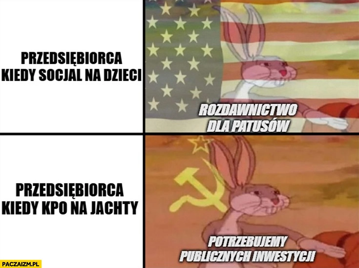 
    Przedsiębiorca kiedy socjal na dzieci: rozdawnictwo dla patusów vs kiedy KPO na jachty potrzebujemy publicznych inwestycji