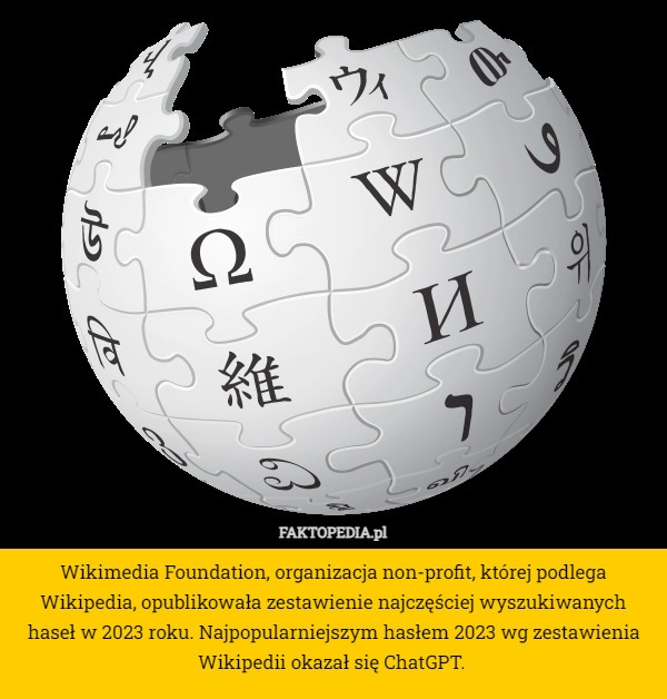 
    Wikimedia Foundation, organizacja non-profit, której podlega Wikipedia,