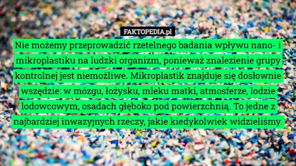 
    Nie możemy przeprowadzić rzetelnego badania wpływu nano- i mikroplastiku