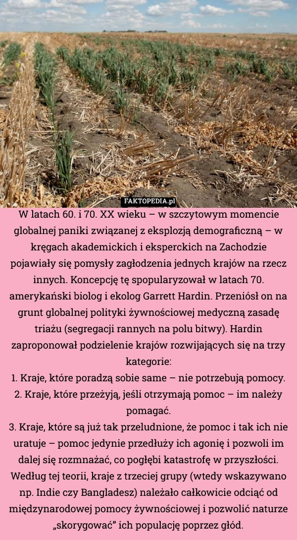 
    W latach 60. i 70. XX wieku – w szczytowym momencie globalnej paniki związanej