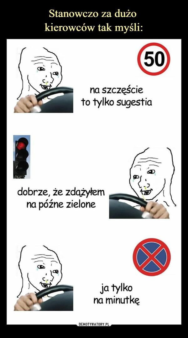 
    Stanowczo za dużo 
kierowców tak myśli: