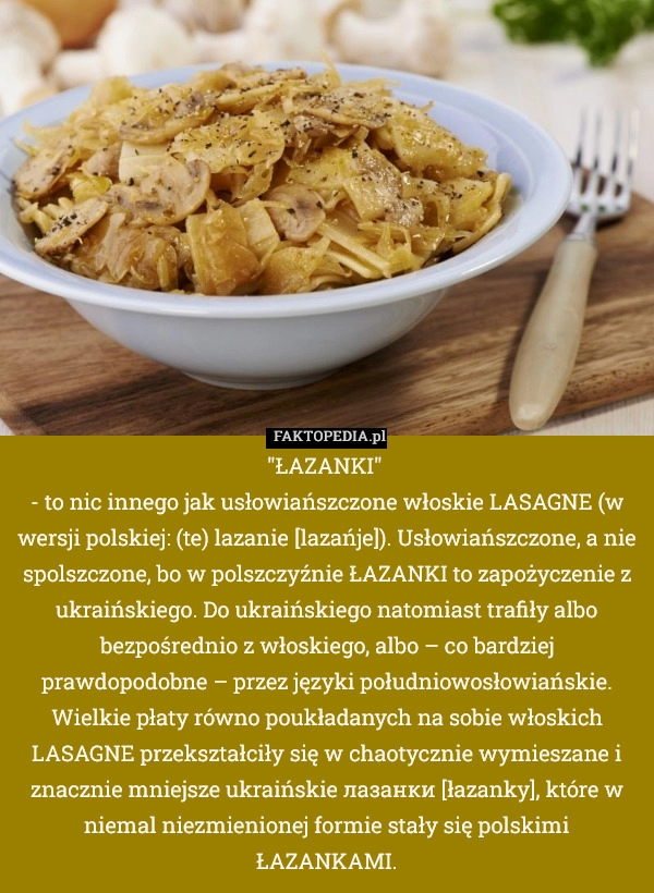 
    "ŁAZANKI" - to nic innego jak usłowiańszczone włoskie LASAGNE