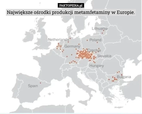 
    Największe ośrodki produkcji metamfetaminy w Europie.