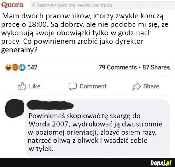 
    Mam jedną radę
