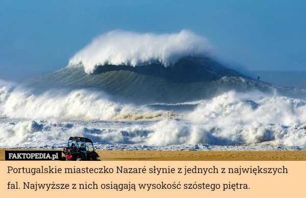 
    
			Portugalskie miasteczko Nazaré słynie z jednych z największych fal. Najwyższe...					