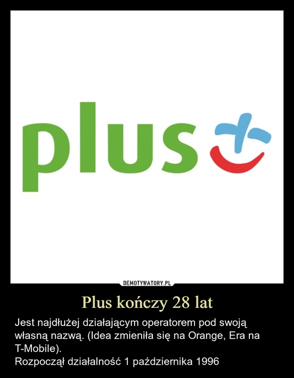 
    Plus kończy 28 lat