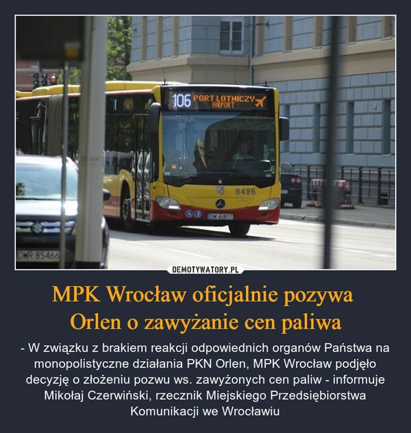 
    MPK Wrocław oficjalnie pozywa 
Orlen o zawyżanie cen paliwa