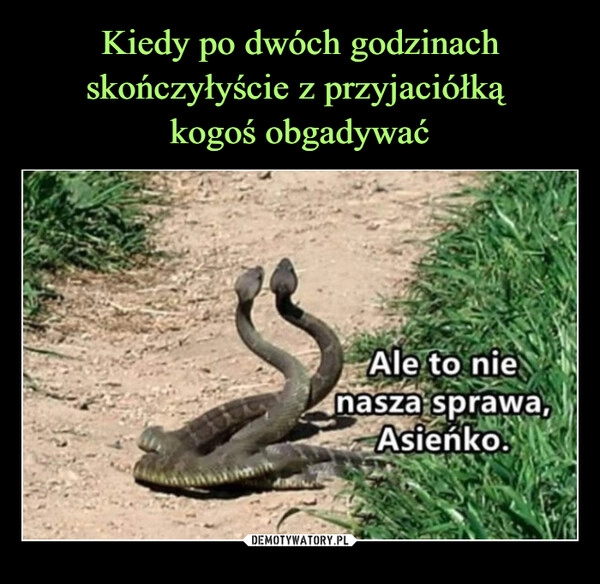 
    Kiedy po dwóch godzinach skończyłyście z przyjaciółką 
kogoś obgadywać