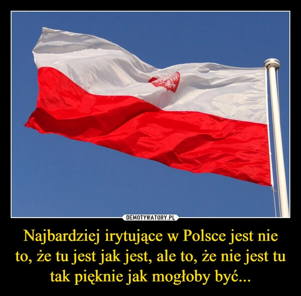 
    Najbardziej irytujące w Polsce jest nie to, że tu jest jak jest, ale to, że nie jest tu tak pięknie jak mogłoby być...
