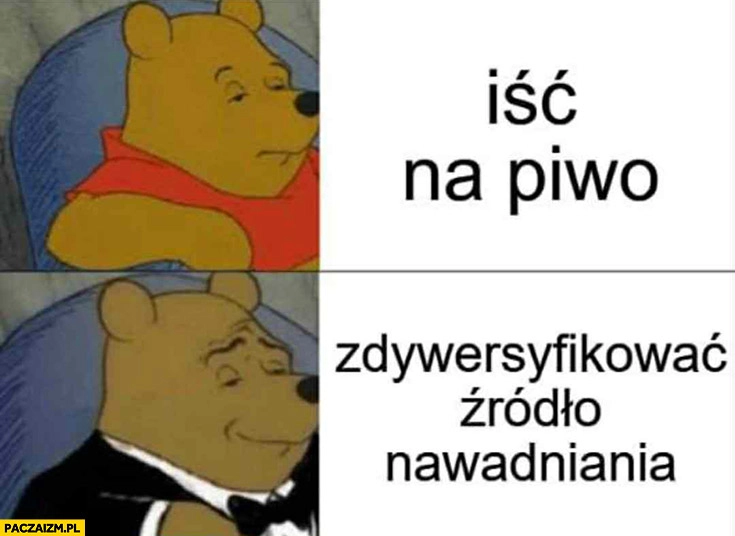 
    Iść na piwo vs zdywersyfikować źródło nawadniania Kubuś Puchatek