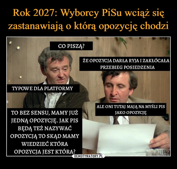 
    Rok 2027: Wyborcy PiSu wciąż się zastanawiają o którą opozycję chodzi