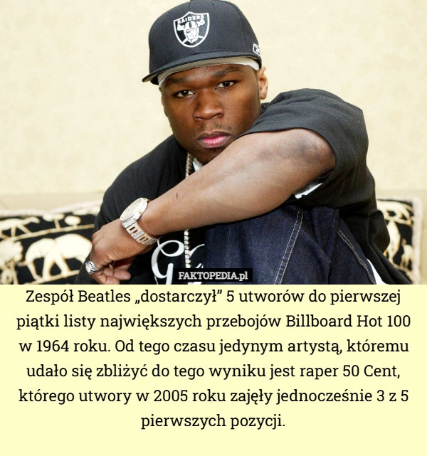 
    Zespół Beatles „dostarczył” 5 utworów do pierwszej piątki listy największych