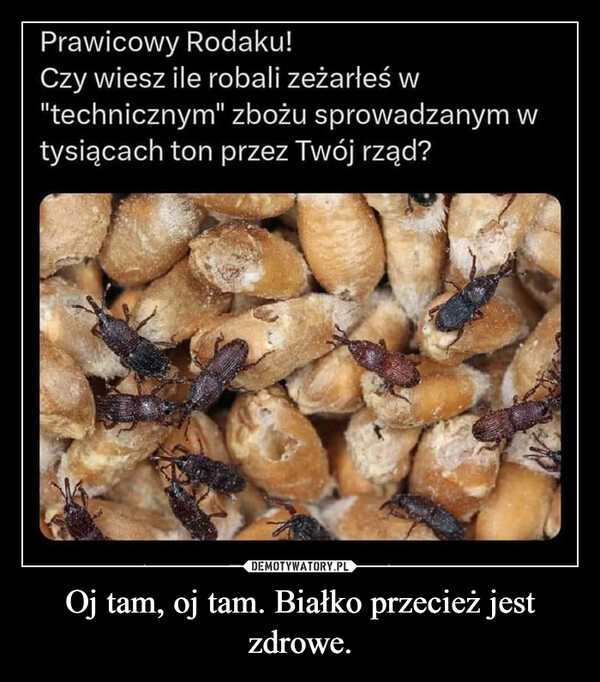 
    Oj tam, oj tam. Białko przecież jest zdrowe.