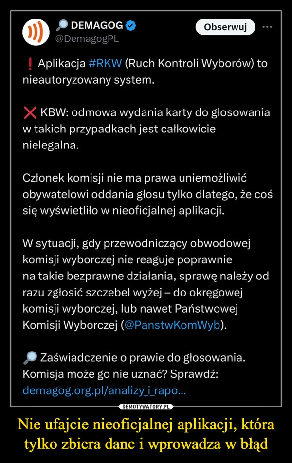 
    Nie ufajcie nieoficjalnej aplikacji, która tylko zbiera dane i wprowadza w błąd