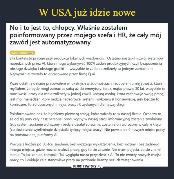 
    W USA już idzie nowe