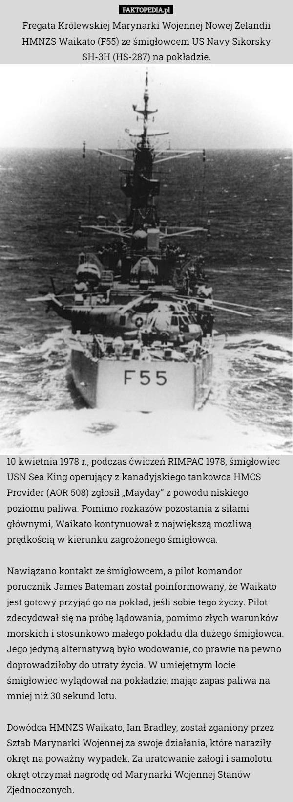 
    Fregata Królewskiej Marynarki Wojennej Nowej Zelandii HMNZS Waikato (F55)