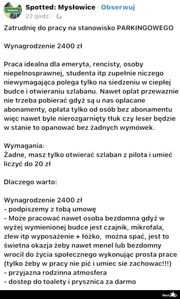 
    Ogłoszenie o pracę 