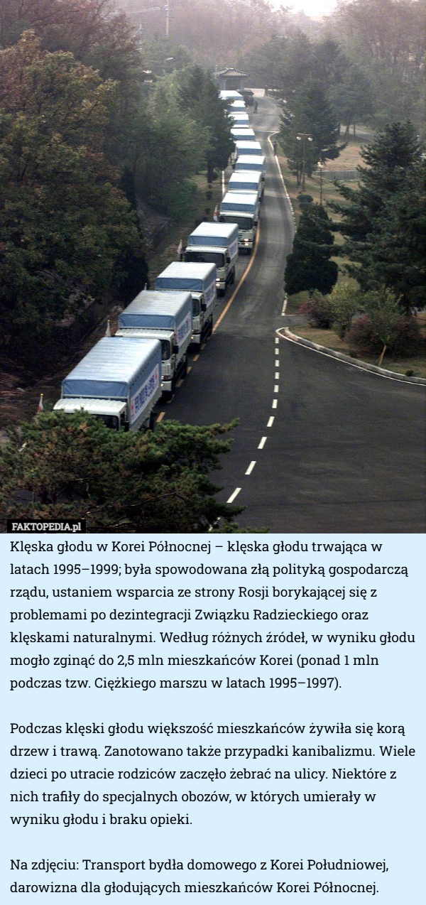 
    Klęska głodu w Korei Północnej – klęska głodu trwająca w latach 1995–1999...