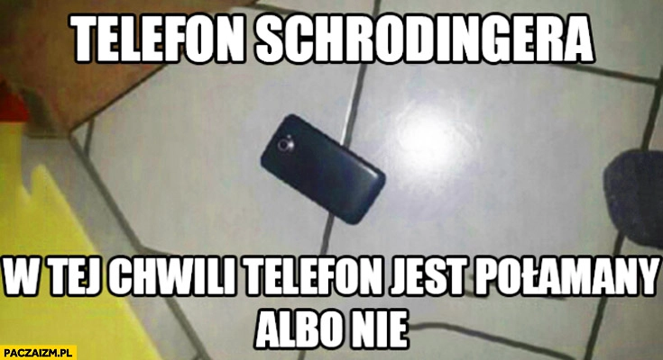 
    Telefon Schrodingera w tej chwili jest połamany albo nie