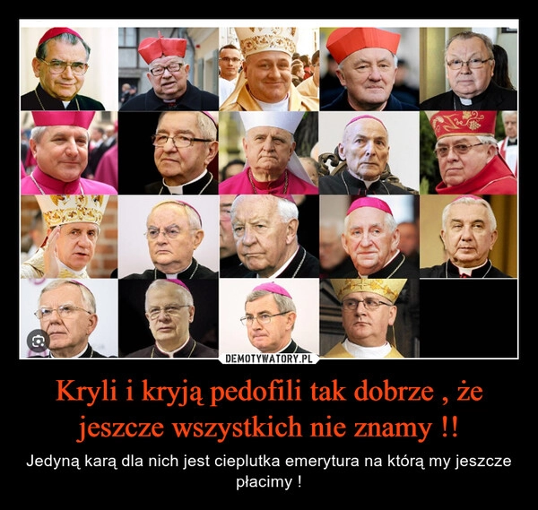 
    Kryli i kryją pedofili tak dobrze , że jeszcze wszystkich nie znamy !!