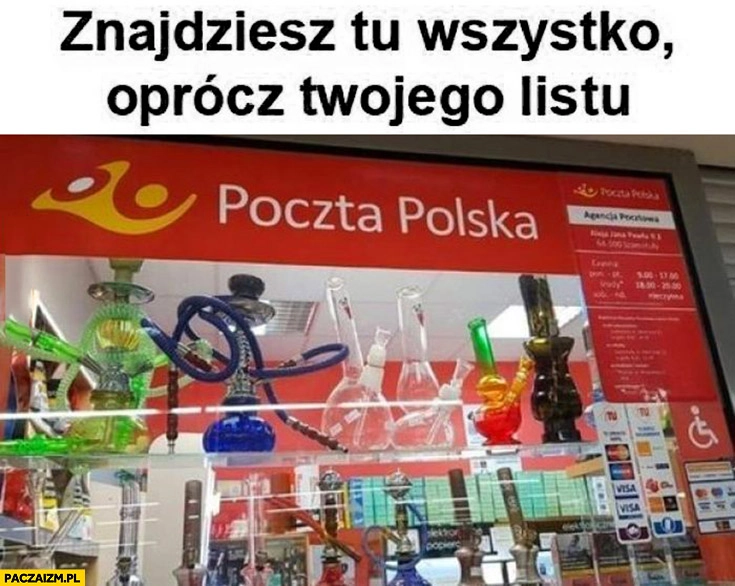 
    Poczta polska znajdziesz tu wszystko oprócz twojego listu