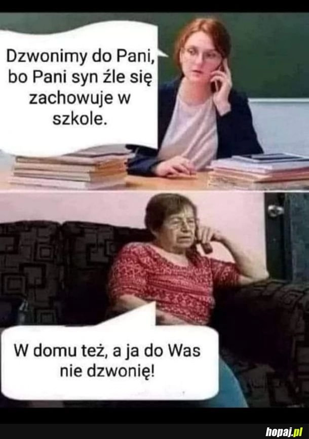 
    Złe zachowanie syna