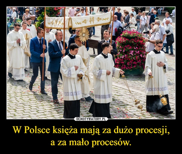 
    W Polsce księża mają za dużo procesji, a za mało procesów.