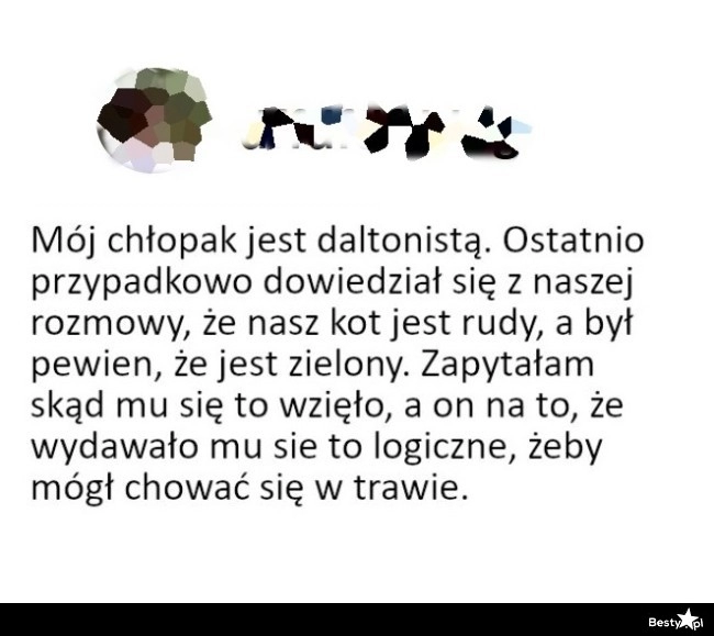 
    Chłopak daltonista 