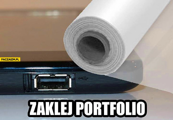 
    Zaklej portfolio port usb folią