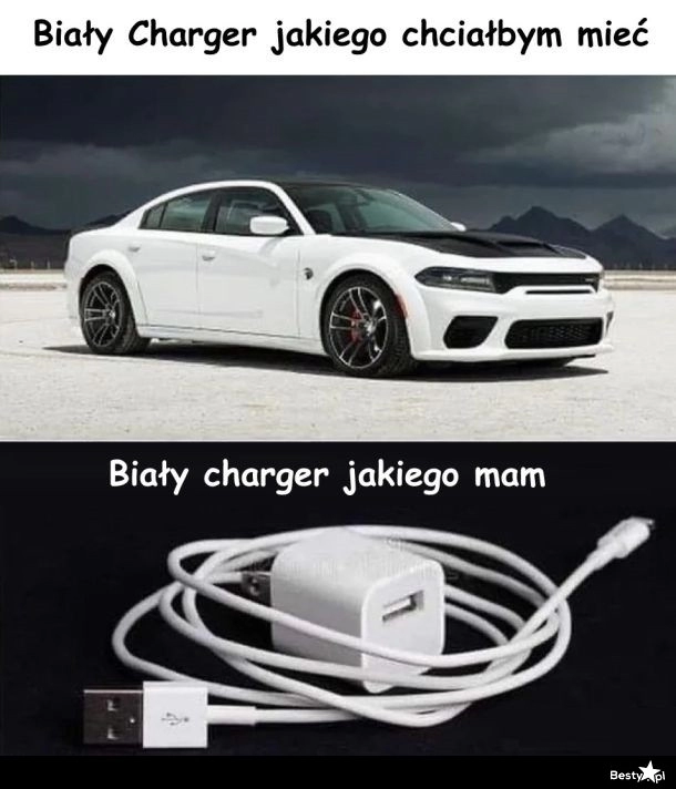 
    Biały charger 