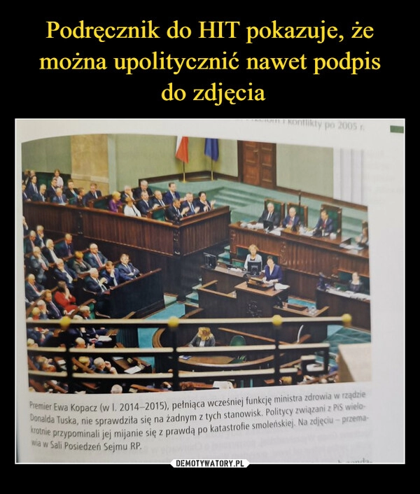 
    Podręcznik do HIT pokazuje, że można upolitycznić nawet podpis
 do zdjęcia