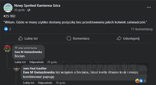 
    Nie pożyczaj od ptaka