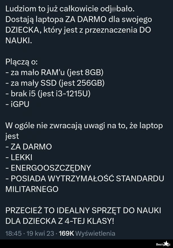 
    W dupkach się poprzewracało 