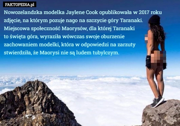 
    Nowozelandzka modelka Jaylene Cook opublikowała w 2017 roku zdjęcie, na