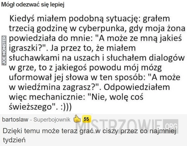 
    Mógł odezwać się lepiej