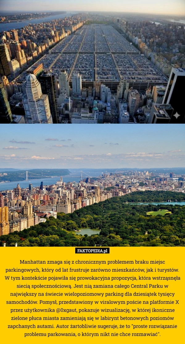 
    Manhattan zmaga się z chronicznym problemem braku miejsc parkingowych, który